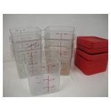 (10)  8 QUART PLASTIC CONTAINERS W/ LIDS