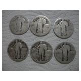 (6) STANDING LIBERTY SILVER QUARTERS