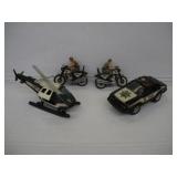 VINTAGE 'CHIPS' TOY HELICOPTER - COP CAR - AND