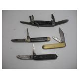 (4) USA MADE FOLDING KNIVES