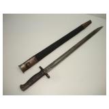 BRITISH 1907 RIFLE BAYONET W/ METAL AND LEATHER