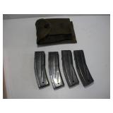 (4) .30 CARBINE MAGAZINES W/ US MILITARY HOLSTER