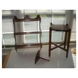 OAK STOOL AND MAPLE SHELF