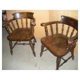 2-WALNUT WOODEN CAPTIAN CHAIRS