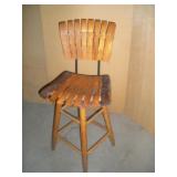 24 INCH TALL WOODEN SWIVEL BAR STOOL