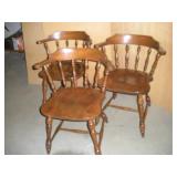 3- DARK MAPLE DINIG SIDE CHAIRS