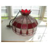 VINTAGE LEAD GLASS CEILING LIGHT SHADE