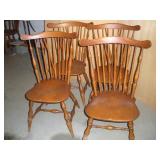 4 HEYWOOD WAKEFIELD SPINDLE BACK DINING CHAIRS