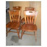 4 -HARD ROCK MAPLE DINING CHAIRS