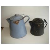 VINTAGE PORCELIN SPLATTERWARE COFFE POTS