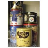 CHARLES CHIP & ADVERTISING TIN CANS