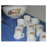 McKEE GLASS TOM & JERRY PUNCH BOWL SET