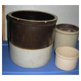 3 CROCKS (CRACKED) #1-#3 & BOWL