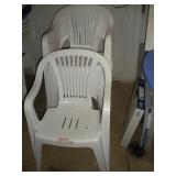 7- FAN BACK STACKING PLASTIC PATIO CHAIRS