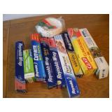PARTIAL ROLLS OF CLING WRAP AND ALUMINUM FOIL