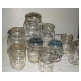 9- SNAP LID CANNING JARS 1/2 GALLON QUARTS & PINT
