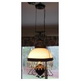 VINTAGE RETRACTABLE OIL LAMP CEILING LIGHT