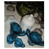 WESTMORELAND GLASS HEN NEST-STEMMED FRUIT GLASSES