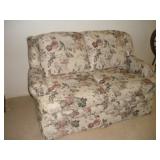 ENGLAND INC. FLORAL LOVE SEAT 56 IN LONG