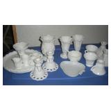 16 PCS WESTMORELAND MILK GLASS
