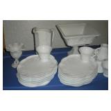 19 PCS WESTMORELAND MILK GLASS