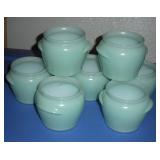 7) JEANNETTE GLASS BAKE MINI BEAN POTS
