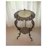 VICTORIAN METAL MARBLE TOP PLANT STAND