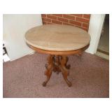 VINTAGE MARBLE TOP END TABLE