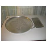 (2) ALUMINUM SERVING TRAYS