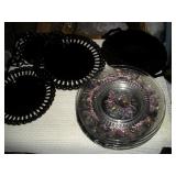WESTMORELAND GLASS-BLACK & FRUIT PATTERN