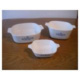 (3) CORNINGWARE  CASEROLE DISHES