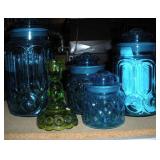 SMITH GLASS MOON & STAR CANISTER/CANDLE HOLDER