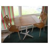 VINTAGE DROP LEAF TABLE W/ 2 CHAIRS