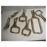 ASSORTED WELDING CLAMPS LARGEST 8IN