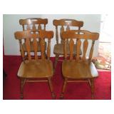 (4) MAPLE DINING ROOM CHAIRS IN NEED OF REPAIR