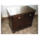 PINE MID CENTURY MODERN RECORD STORAGE CABINET