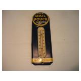 VINTAGE MAIL POUCH METAL THERMOMETER