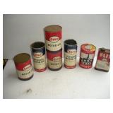 VINTAGE FLAT TOP OIL CANS   (EMPTY)