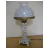 VINTAGE CAST TABLE LAMP 21IN TALL