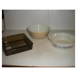 GLASSBAKE AND PYREX CASEROLE DISHES AND