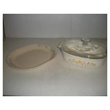 CORNINGWARE CASEROLE DISH AND SERVING TRAY