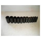 PITT 1/2 IN DRIVE DEEPWELL METRIC IMPACT SOCKETS
