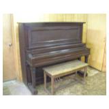 VINTAGE SEYBOLD ELGIN ILL. PIANO W/ BENCH