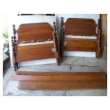 2 SINGLE BEDS HEADBOARD,FOOT BOARD,RAILS, SLATES