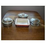 (3) PYREX CASEROLE DISHES W/ 1 OTHER AND