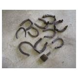 VINTAGE HORSE SHOES AND ANVIL ATTACHMENT