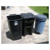 (3) GARBAGE CANS