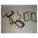 ASSORTED C CLAMPS LARGEST 4IN