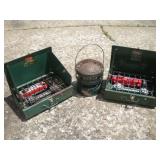 (2) COLEMAN GAS CAMP STOVES W/ HEATER