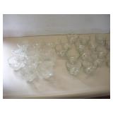 ASSORTED GLASS PUNCH BOWL CUPS